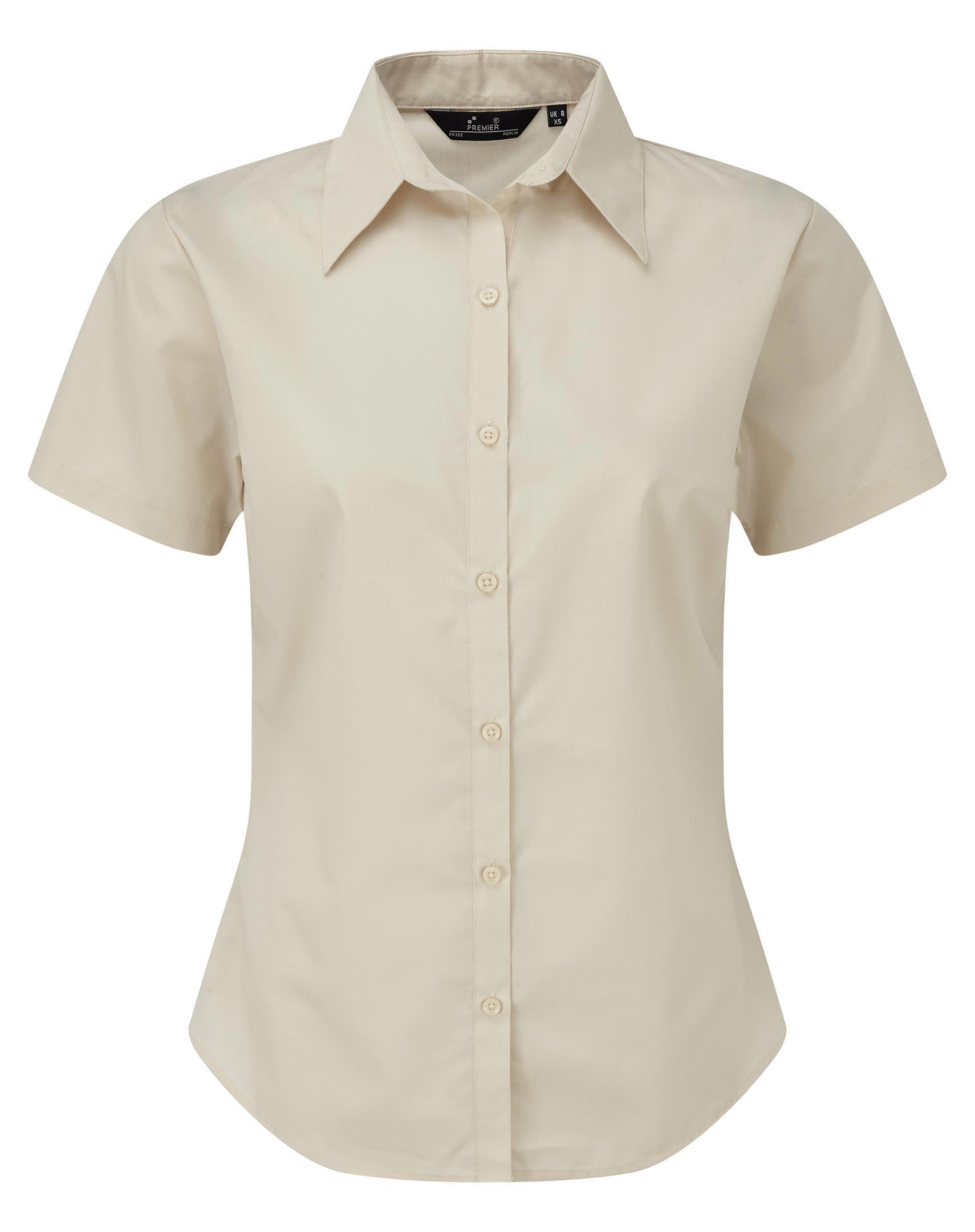 Ladies Poplin Short Sleeve Blouse | NATURAL